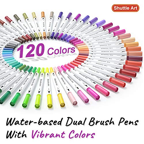 Shuttle ART Pencil Watercolor 120 Colors Set Marker Brush Pen NEW from Japan_2
