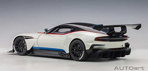 Aston Martin Vulcan Stratus White with Red and Blue Stripes 1/18 Model Car NEW_2