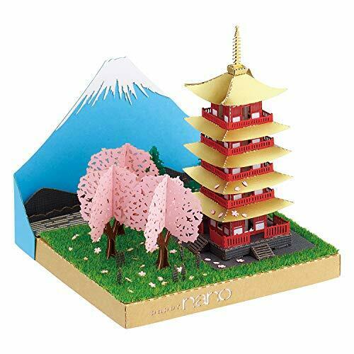 Kawada PN-144 Papernano Five-Storied Pagoda & Mt.Fuji Cherry blossoms NEW_3