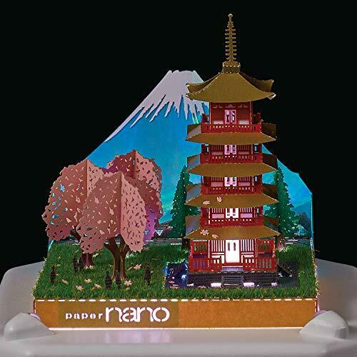Kawada PN-144 Papernano Five-Storied Pagoda & Mt.Fuji Cherry blossoms NEW_4