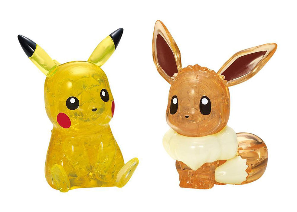 Crystal 3D Puzzle Pokemon Pikachu & Eevee 48 Pieces BEVERLY 50247 NEW from Japan_1