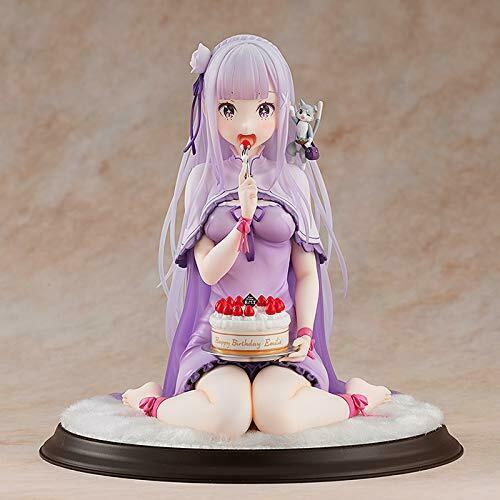 Kadokawa Re:Zero Emilia: Birthday Cake Ver. 1/7 Scale Figure NEW from Japan_2