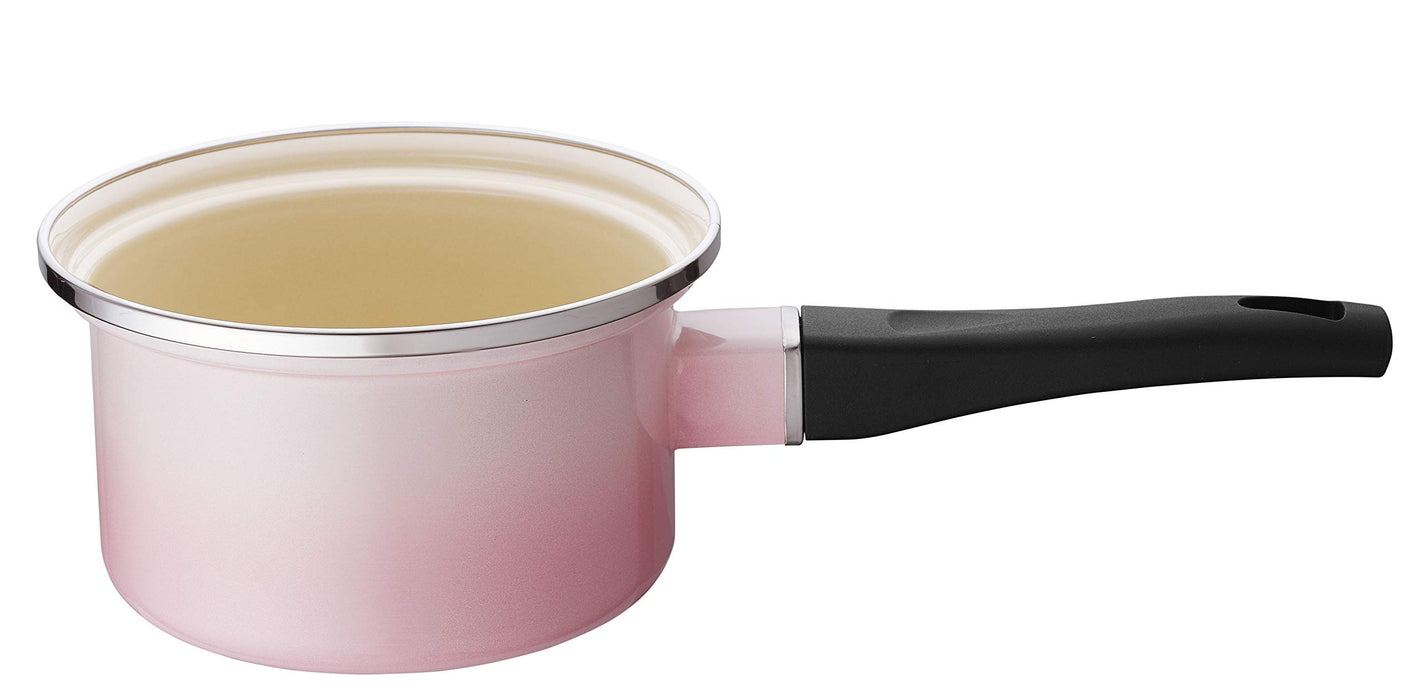 Le Creuset Enamel Pot EOS Saucepan 14cm 1.45L Shell Pink Gas IH Compatible NEW_2