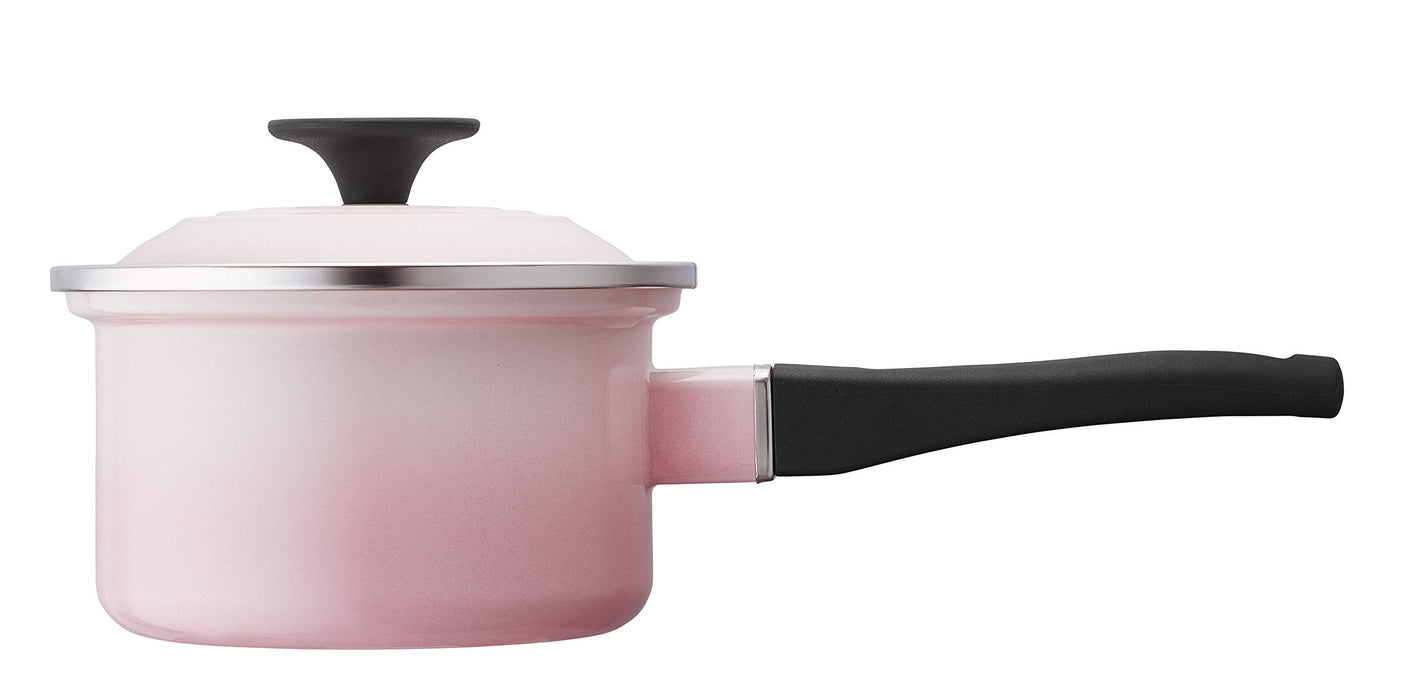 Le Creuset Enamel Pot EOS Saucepan 14cm 1.45L Shell Pink Gas IH Compatible NEW_3