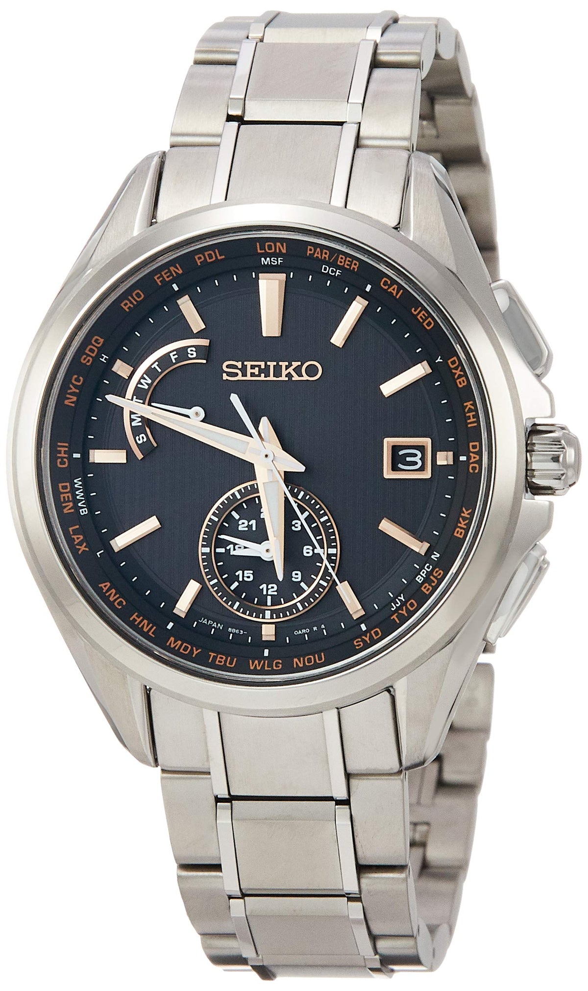 SEIKO BRIGHTZ SAGA291 Titanium Model Solar Radio Men's Watch Full Auto ...