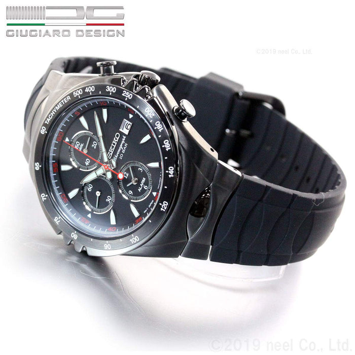SEIKO Giugiaro Design Mackina Sportiva SNAF87PC Men's Watch Chronograph Black_2