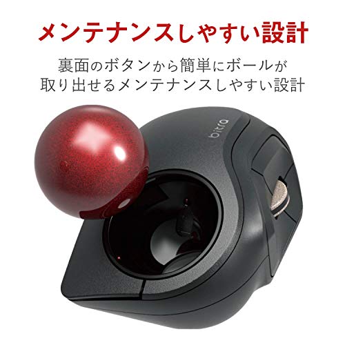 Elecom Wireless Track ball Silent 5 button Mice S size M-MT2DRSBK Black NEW_4