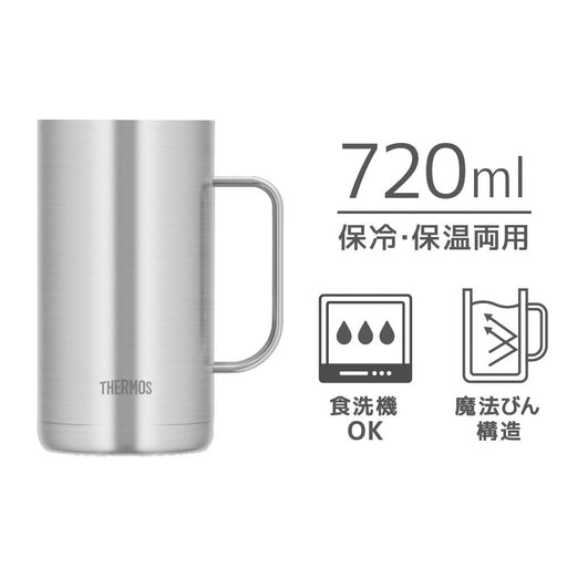 Thermos Vacuum insulated jug 0.72L JDK-720 S1 Stainless steel Silver Cup NEW_2