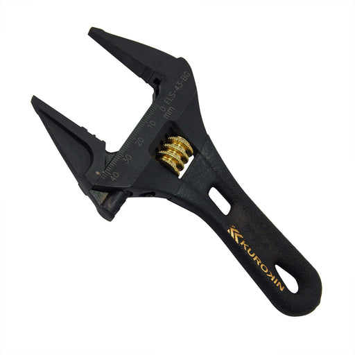Fujiya Light Short Adjustable Wrench Black Gold Grip FLS-43-BG Max opening 43mm_1