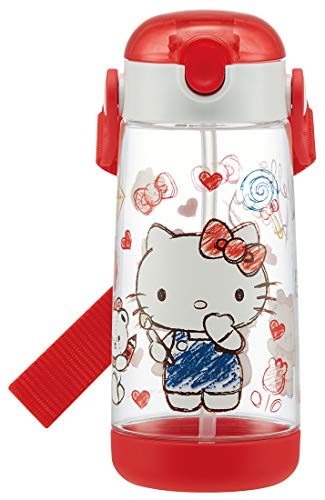 Skater Kids Water Bottle Hello Kitty Sketch with Straw 480ml PDSH5 NEW_1