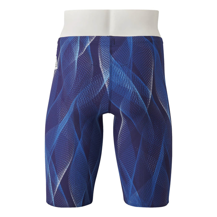 Mizuno N2MB0001 Men's Competition Swimsuit Half Spats Aurora Blue Size XS NEW_2