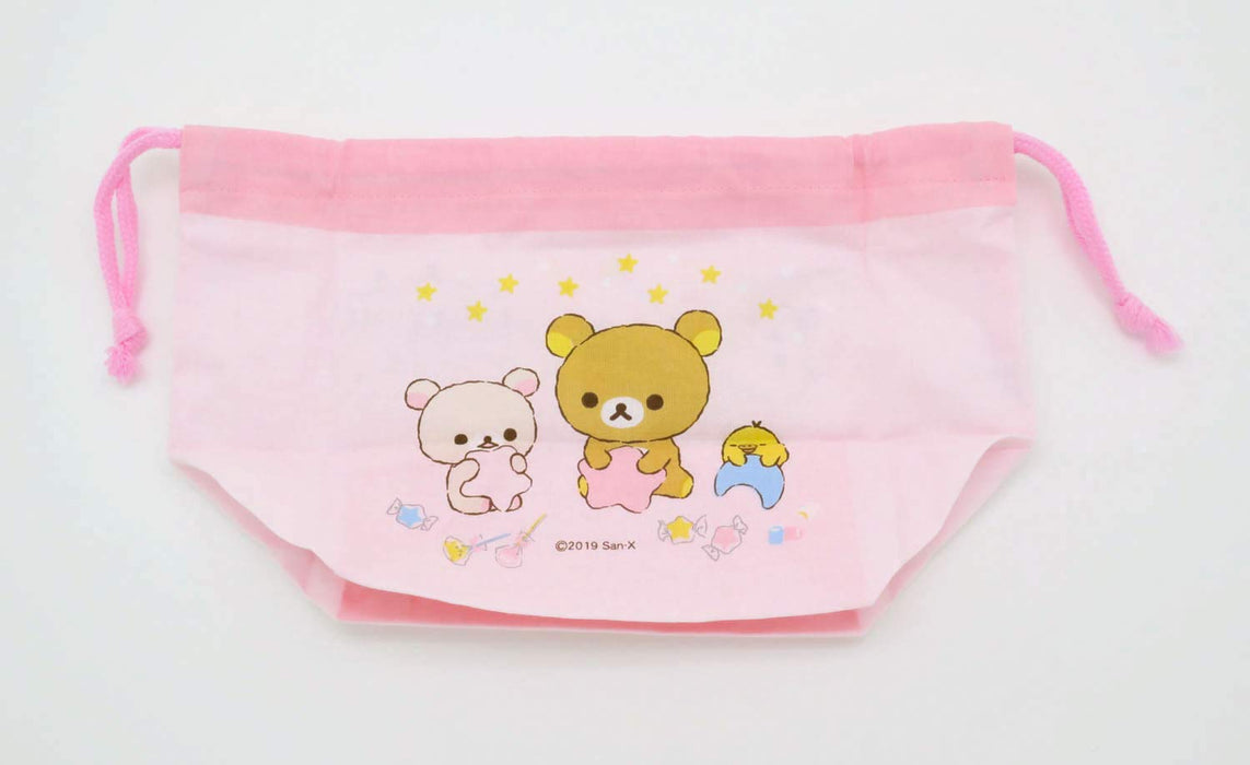 OSK Lunch Box Drawstring Lunch Bag Rilakkuma 27x16cm Made in Japan KB-1 NEW_4