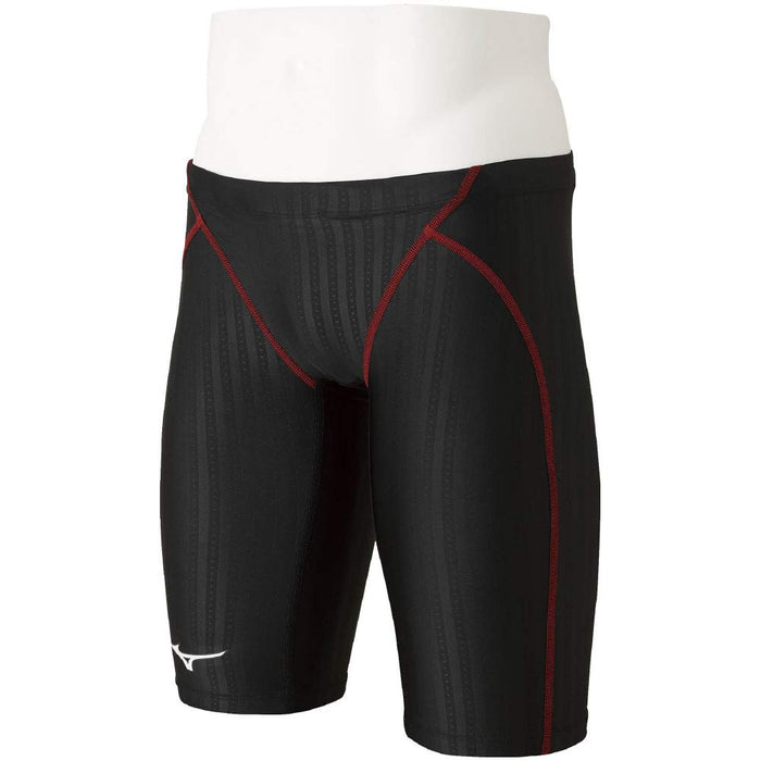 MIZUNO N2MB0022 Swimsuit Men's Stream Ace Half Spats Black/Red Size L Polyester_3