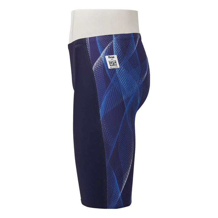 Mizuno N2MB0002 Men's Competition Swimsuit Half Spats Aurora Blue Size 130 NEW_3