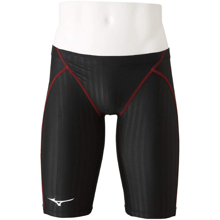 MIZUNO N2MB0022 Swimsuit Men's Stream Ace Half Spats Black/Red Size S Polyester_1