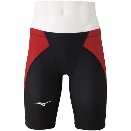 MIZUNO N2MB0411 Boy's Swimsuit MX ALPHA Half Spats Size 130 Black/Red Nylon NEW_1