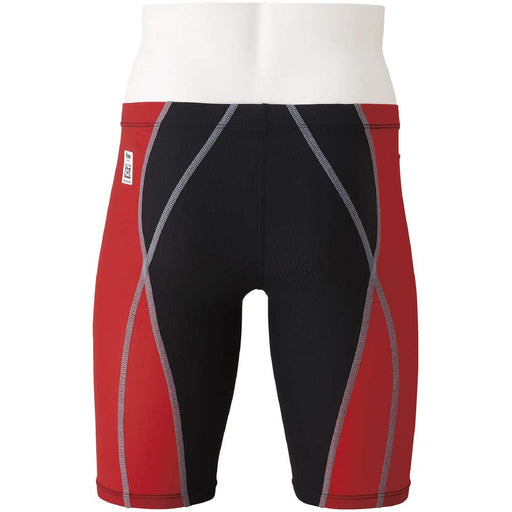 MIZUNO N2MB0411 Boy's Swimsuit MX ALPHA Half Spats Size 130 Black/Red Nylon NEW_2