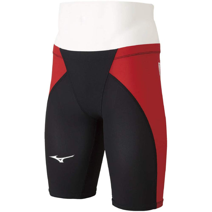 MIZUNO N2MB0411 Boy's Swimsuit MX ALPHA Half Spats Size 130 Black/Red Nylon NEW_3