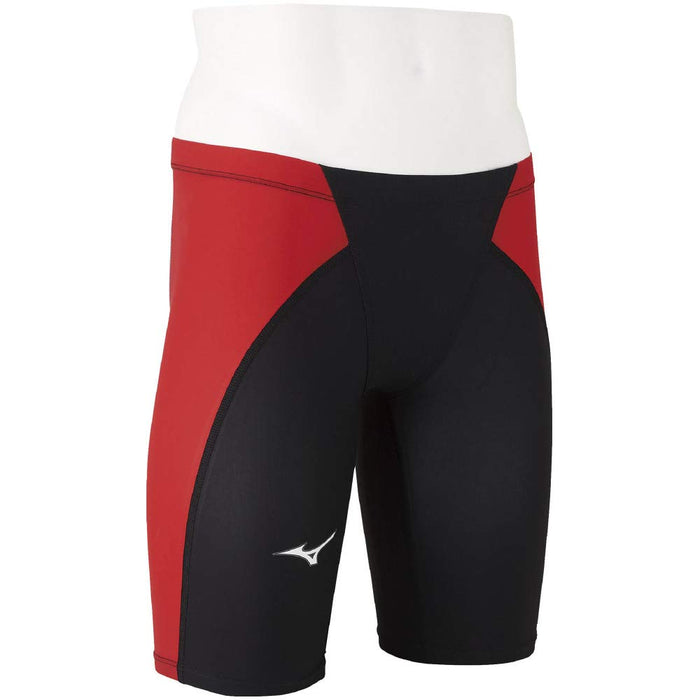 MIZUNO N2MB0411 Boy's Swimsuit MX ALPHA Half Spats Size 130 Black/Red Nylon NEW_4