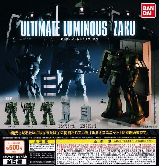 BANDAI Ultimate Luminous Zaku Set of 5 Full complete Gashapon toys Action Figure_1