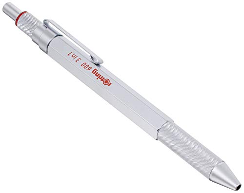 ROTRING 600 3in1 Multifunctional Ballpoint Pen Silver 2121117 Mechanical pencil_1