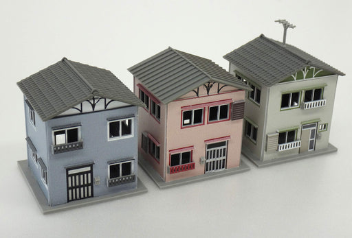 GREENMAX N gauge Painted House Set C Showa Modern House Set of 3 Kit 2600 NEW_2