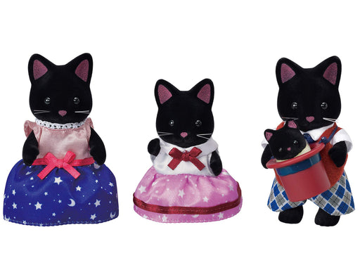 EPOCH Sylvanian Families STARRY SKY CAT FAMILY Black FS-37 Calico Sitters NEW_1