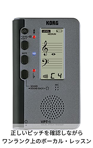 Korg VPT-1 Vocal Pitch Trainer for Vocal Lessons Tuner Staff Notation Display_2