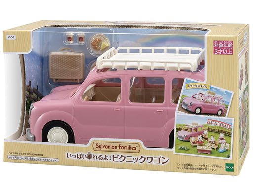 EPOCH Sylvanian Families PINK PICNIC WAGON V-06 Calico Critters Plastic NEW_2