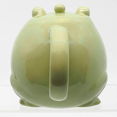 Teapot & teacup tea frog Parent and child San Art Green 600ml NEW from Japan_3