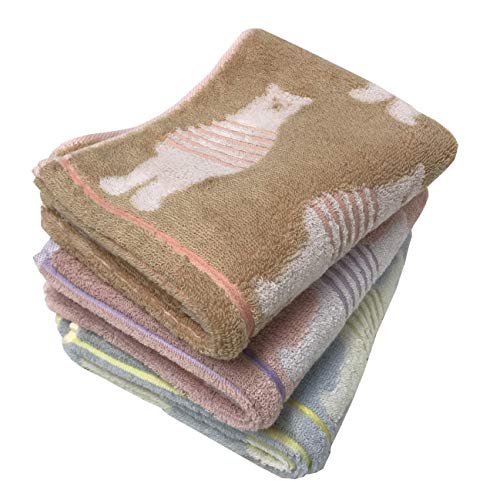IMAMURA Imabari Towel Certification Border Bear Face Towel 3 sheets set Cotton_1