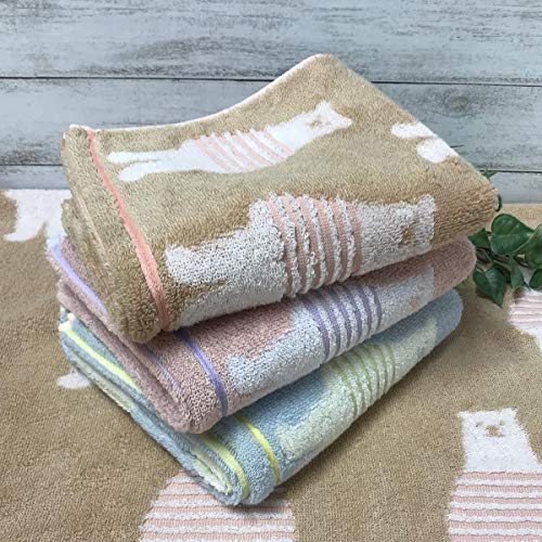 IMAMURA Imabari Towel Certification Border Bear Face Towel 3 sheets set Cotton_2