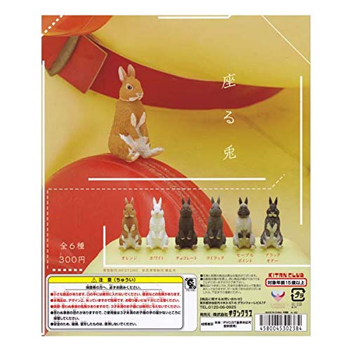 Kitan Club sitting rabbit Miniature Figure Set of 6 Full Complete Gashapon toys_1