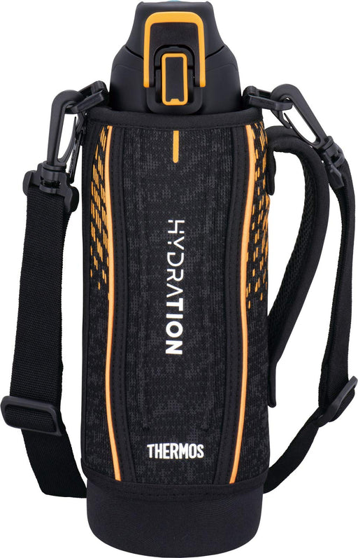 Thermos Water Bottle Vacuum Insulated SportsBottle 1L Black Orange FHT-1001FBKOR_1