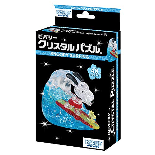 Beverly 3D Crystal Puzzle Snoopy Surfing 40 Pieces NEW from Japan_2