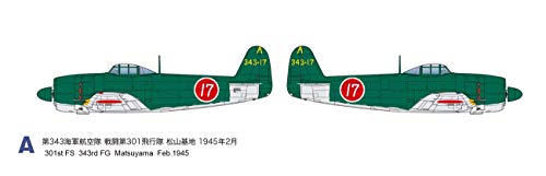 PLATZ 1/144 IJN Shiden-Kai NIK2-J George 343rd Naval Flying Group Model Kit NEW_5