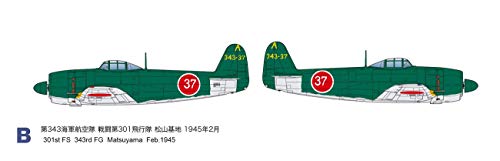PLATZ 1/144 IJN Shiden-Kai NIK2-J George 343rd Naval Flying Group Model Kit NEW_6
