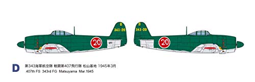 PLATZ 1/144 IJN Shiden-Kai NIK2-J George 343rd Naval Flying Group Model Kit NEW_8