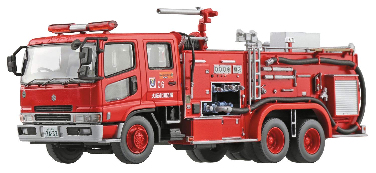 Aoshima 1/72 FIRE LADDER TRUCK OSAKA MUNICIPAL FIRE DEPARTMENT Model Kit NEW_1
