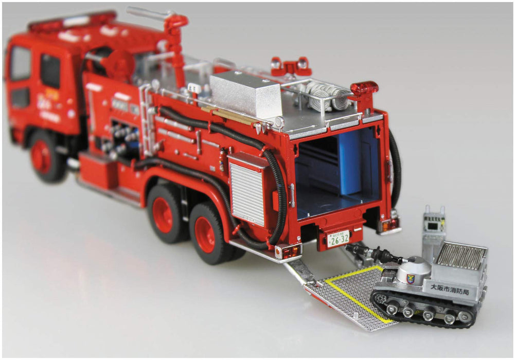 Aoshima 1/72 FIRE LADDER TRUCK OSAKA MUNICIPAL FIRE DEPARTMENT Model Kit NEW_4
