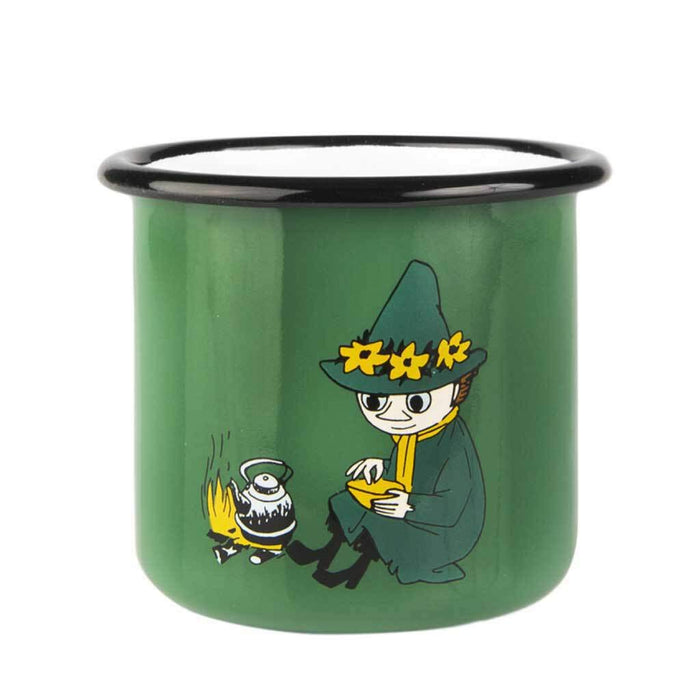 POS Muurla Enamel Mug Retro Snafkin 370ml Green Cast Iron Hand Wash Only NEW_3