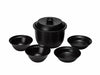 Snow Peak Donabezen black pot, lid, bowl, plate set CS-580 NEW from Japan_1