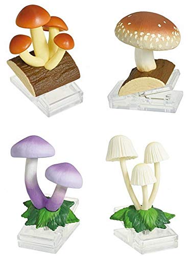 EPOCH mushroom Clip Set of 4 Gashapon toys 39-47mm PVC Figure Separable NEW_1