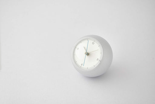 Lemnos Table Clock Aluminum White EARTH CLOCK TIL16-10WH w10xh10xd10cm NEW_2