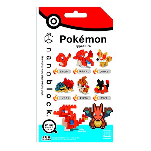 Kawada nanoblock Mini Nano Pokemon Fire NBMC_11S 6 pcs 1 Box NEW from Japan_3