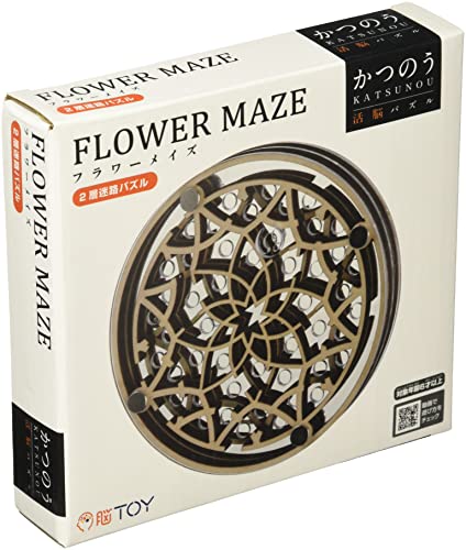 Katsunou Flower Maze 3D Puzzle 30x150x140mm Wood and acrylic flower motif puzzle_1