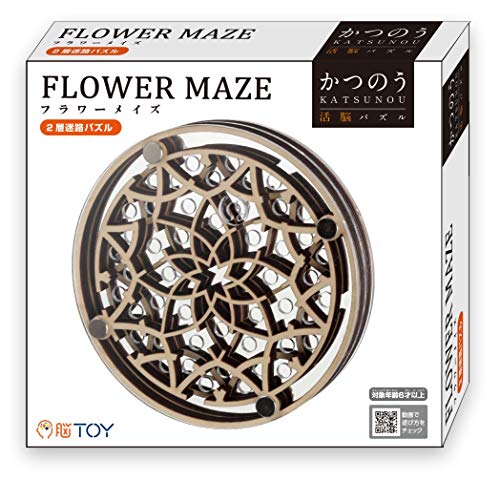Katsunou Flower Maze 3D Puzzle 30x150x140mm Wood and acrylic flower motif puzzle_3