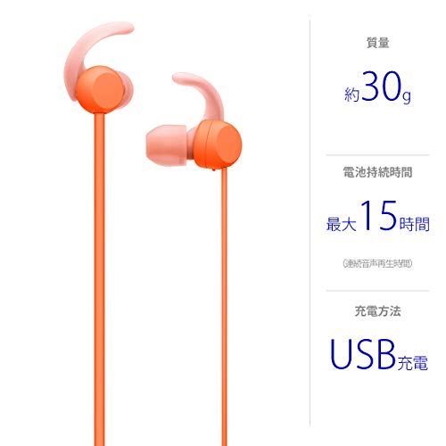 SONY WI-SP510 D Bluetooth Wireless Earphone with Mic Orange In-ear Neck Band NEW_2