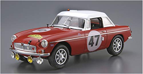 AOSHIMA 1/24 The Model Car SP BLMC G/HM4 MG-B CLUB RALLY Ver. 1966 Plastic Kit_2