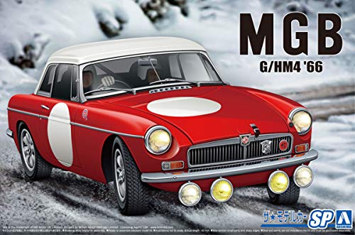 AOSHIMA 1/24 The Model Car SP BLMC G/HM4 MG-B CLUB RALLY Ver. 1966 Plastic Kit_4